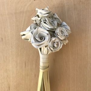 14 White Rose Bouquet of 'Natural Dried Handmade Flowers